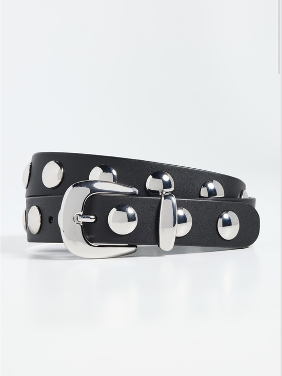 Madewell Accessories - Madewell Clean Western Studded Leather Belt Black Silver Medium 29-31”